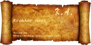 Krakker Axel névjegykártya